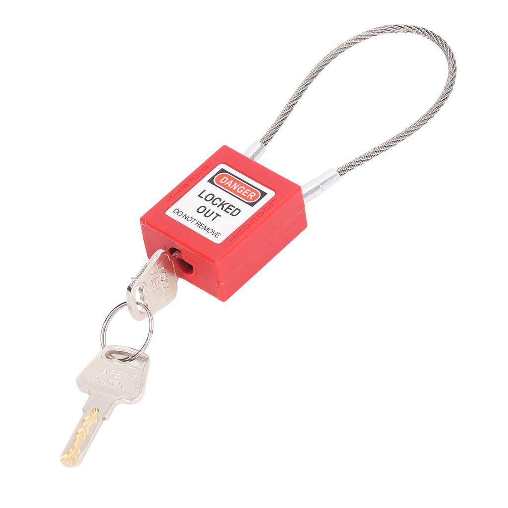 Lockout Tagout Lock Stainless Steel Cable Lock Safety Lockout Padlock with 2 Keys