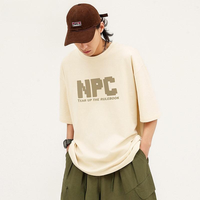 2026 Japan And Korean Npc Pixel Letters Shortsleeved Tshirt For Unisex And Unisex With The Same Commuting Style Travel Half Sleeve