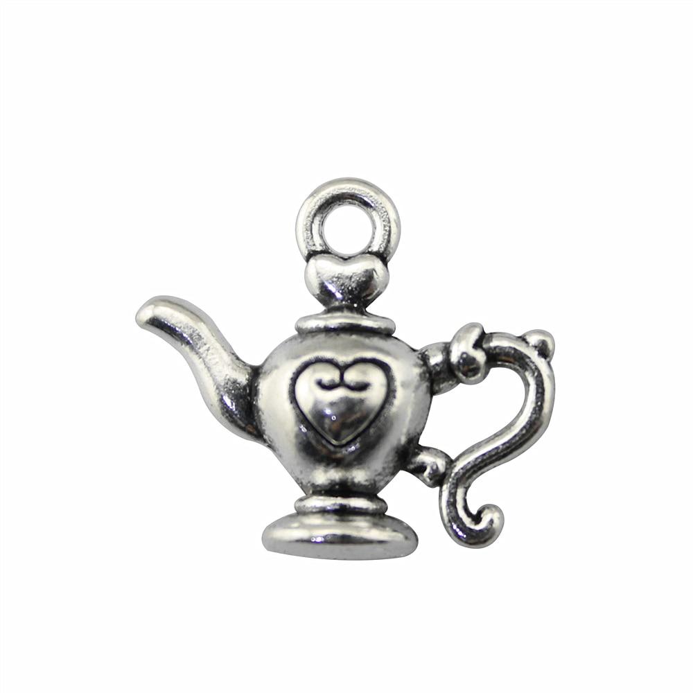 

5шт Чайник Шармы Шармы Античное серебро Цвет Цинковый сплав 21X19mm