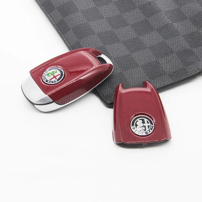 

For Alfa Romeo 2026 Hot Sticker Car Key Cover Replacement Key Case Alfa Romeo Giulia Stelvio Tonale Carbon Fiber Style Color label