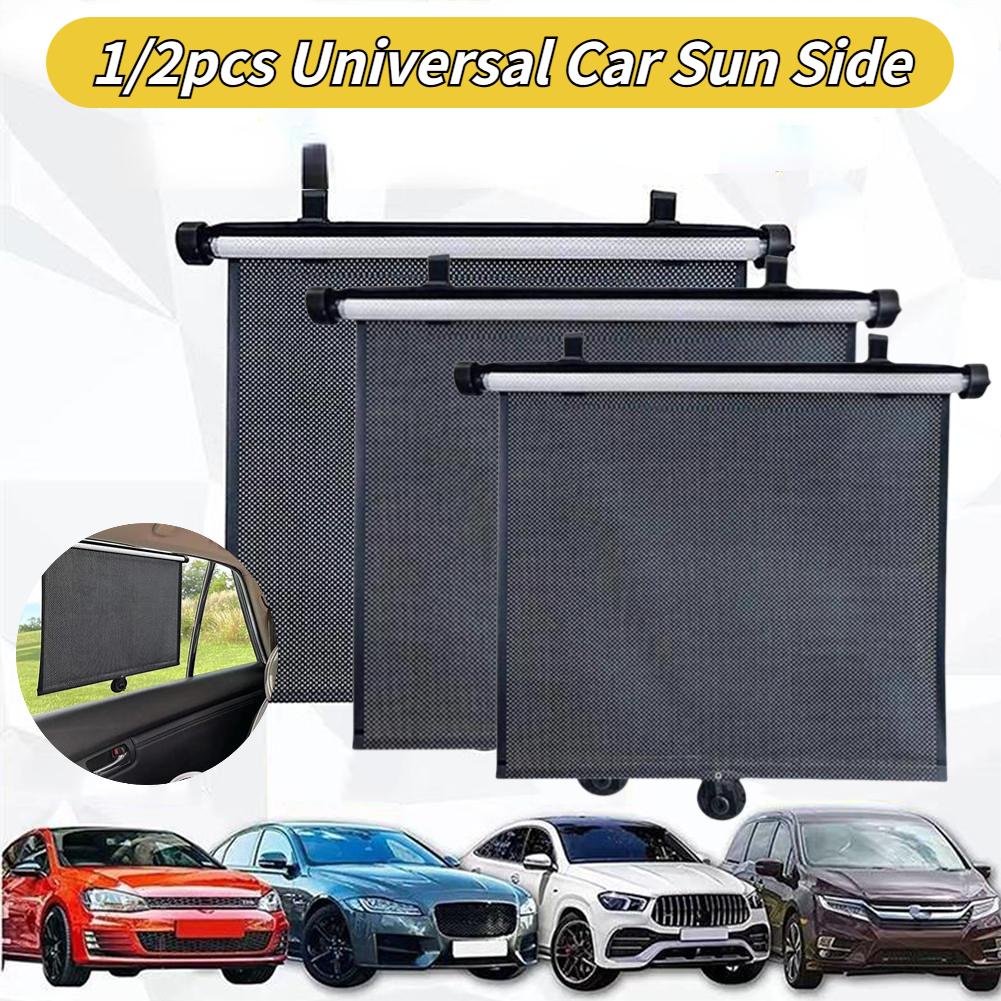 1/2pcs Universal Car Sun Side With Suction Cup 40*45/45*50/50*50cm Car Retractable Window Sun Shade UV Protection Window