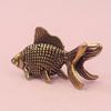 Goldfish Figurines Retro Brass Lucky Animal Statue Ornament Home Decor Desk Decoration Creative Crafts Cute Gifts