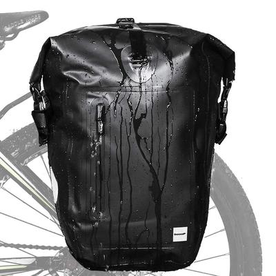 RHINOWALK Geantă laterală pentru bicicletă Geantă spate Geantă laterală Bicicletă Impermeabilă Capacitate Mare Greutate Redusă Capacitate de Stocare (Negru)