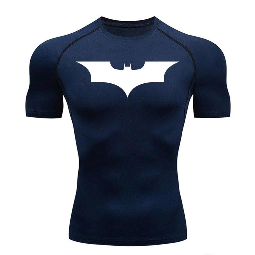 MISS YANG 2026 Heren Compressie Shirt Training Sport Sneldrogend Ademend Zweetabsorberend Strakke Sportschool T-shirts Fitness Elasticiteit Tops T-shirt Mannelijk L