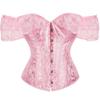Women's Jacquard Lace Corset Top with Flutter Sleeves & Waist Cincher