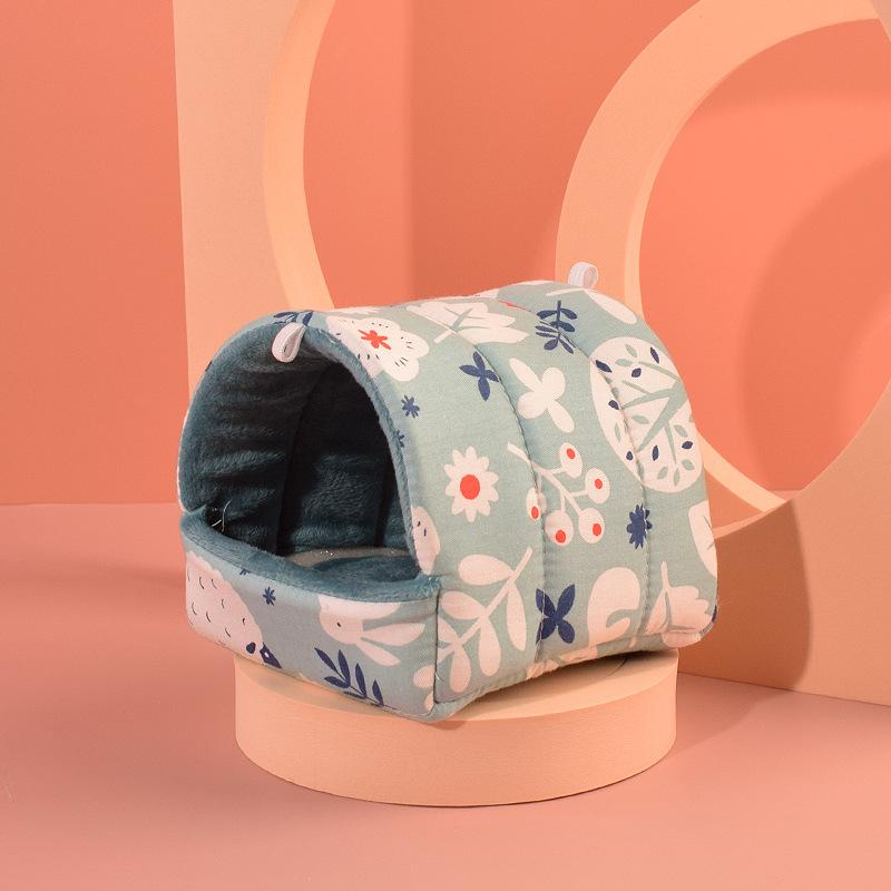 Cute Mini Cage Rabbit Squirrel Winter Warm Cotton Mat Guinea Pig Nest Hamster House Small Animal Sleeping Bed Pet Hanging Cage