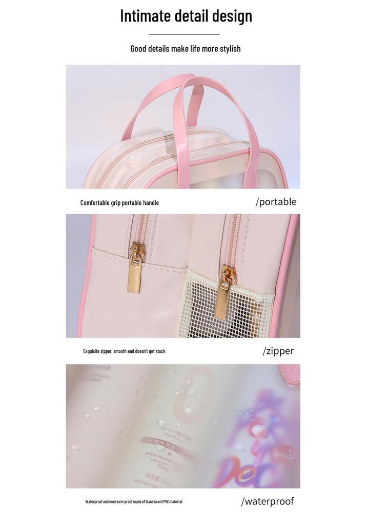 Ladder-Style Waterproof Makeup & Toiletry Bag, Large Capacity, Wet/Dry Separation, Portable for Travel & Swimming.