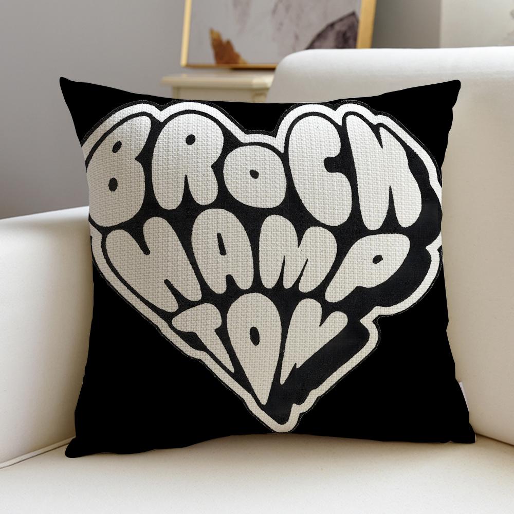 Bold BBROCKHAMPTONS Cushion Cover Breathable and Skinfriendly Linen Pillowcase Square Removable and Washable Cushion