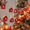 Festive LED String Lights: Wooden House Decoration for Holiday Displays