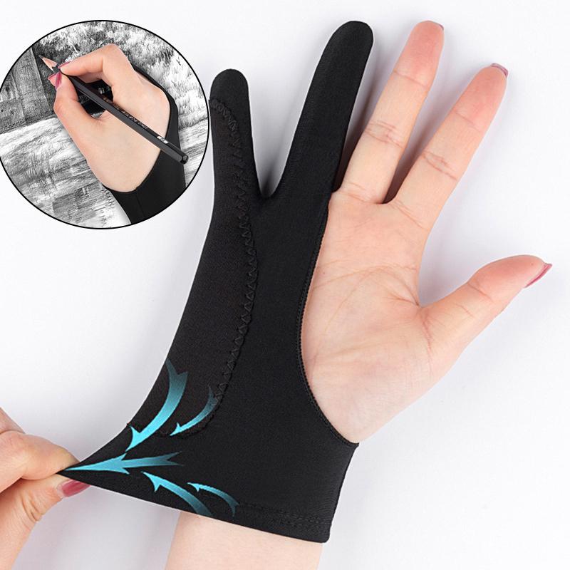 Anti-fouling Anti-Mistouch Anti abrasion and anti perspiration Two-Fingers Anti-touch Painting Glove For Drawing Tablet Glove