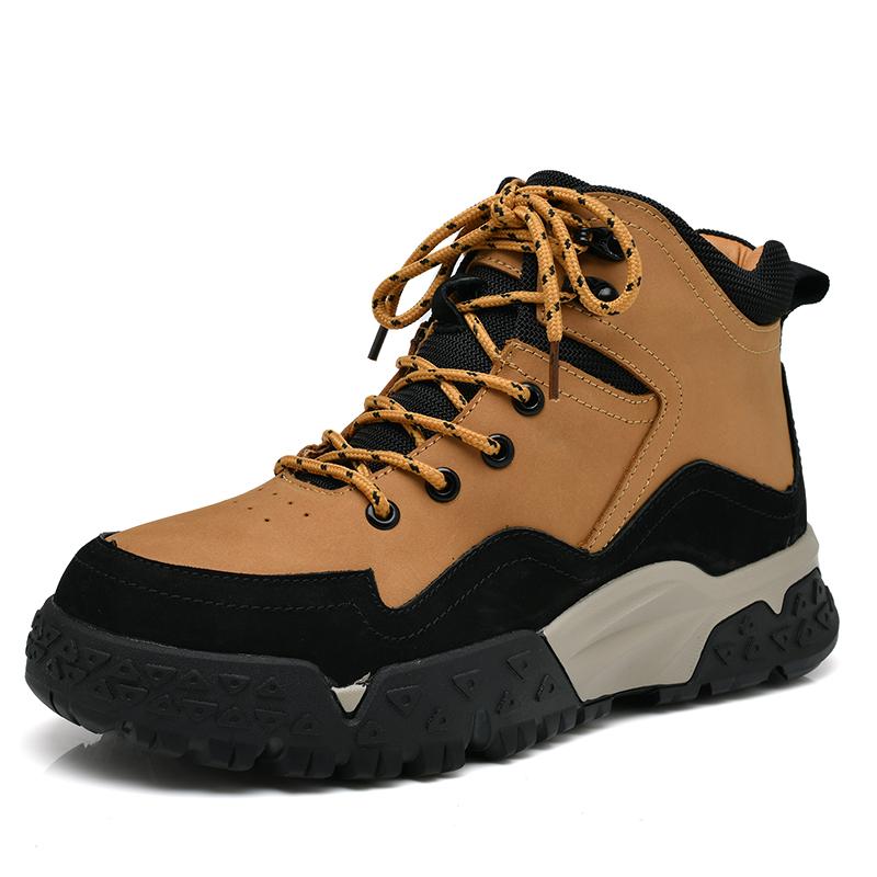 Fashion Men's Leather Sneakers High-top Casual Shoes