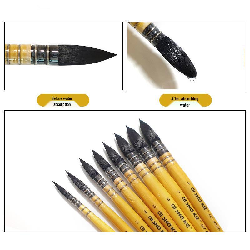 Aishake Imitation Squirrel Hair Watercolor Brush - Red Fat Man Mop, Single Stick, Made with Imported Nylon Hair