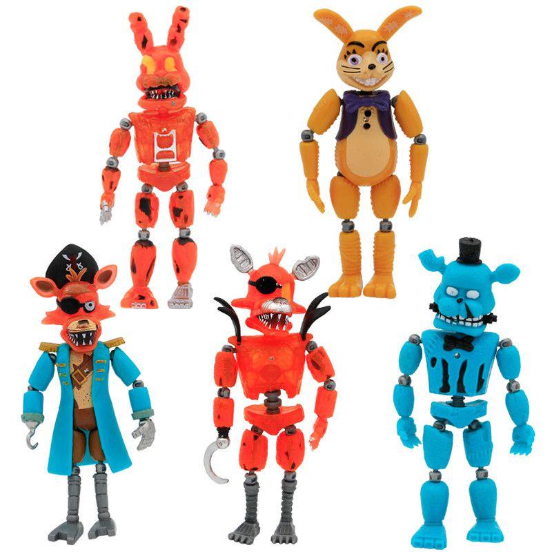 

Five Nights At Freddy s Series Luminescent Joint Movable Halloween Captain 5pcs Set 5pcs