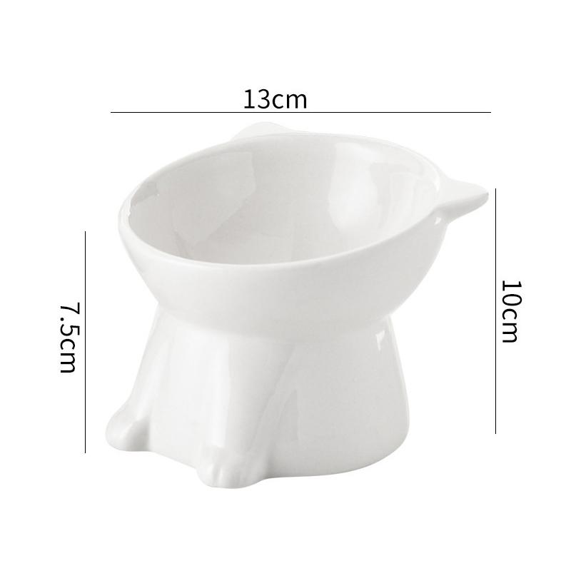 

Anti-tipping Neck-protecting Pet Cat Food And Water Bowl, Tall-legged Slanted Bowl, Large Capacity Cat Food Bowl