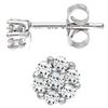 White Gold Round 1/4ct Diamond Cluster Stud Earrings