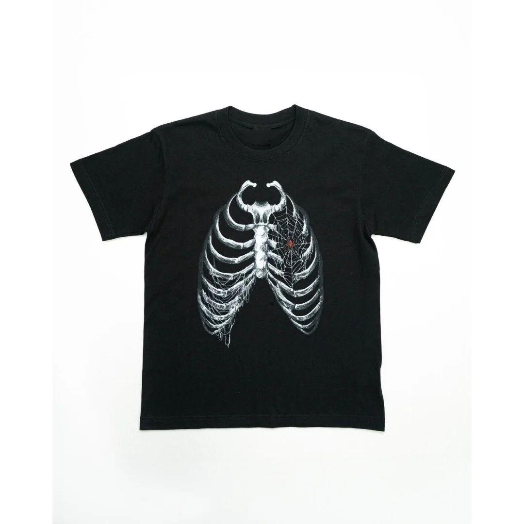 Fashion Punk Rock Tshirt Y2k Gothic Tops Skull Design Tshirt Summer Fashion Sports Print Tshirt Casual Loose Clothing Unisex S