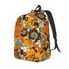 70s 60s Retro Flower Power, Floral Pattern Backpack Hot Sale Daypack Large Capacity BookBag School Bag Shoulder Bags Men Women