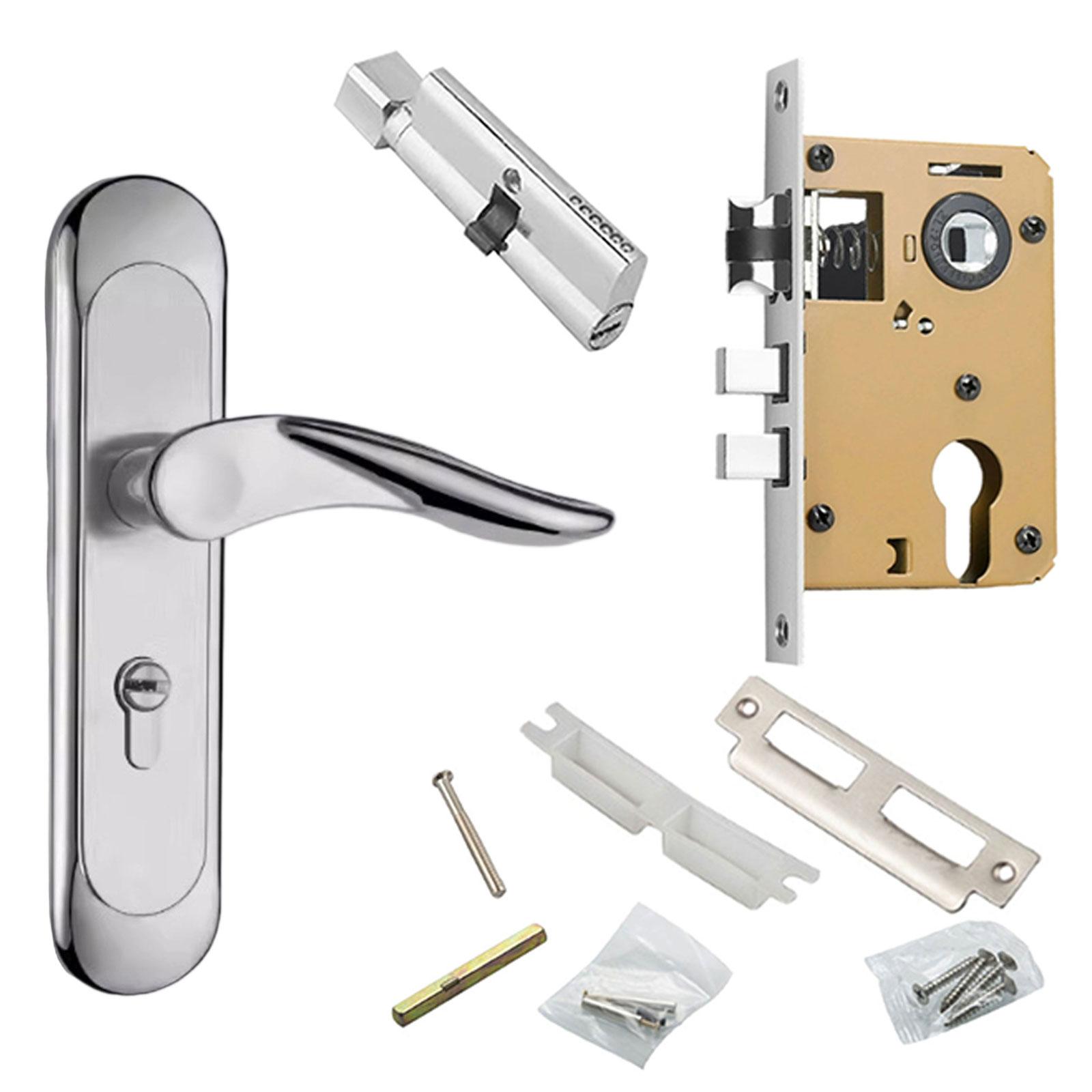 

Stainless Steel Entry Door Handle with Lock and Key AntiRust Door Handle Lock for Screen Door Patio Door Easy to Instal F