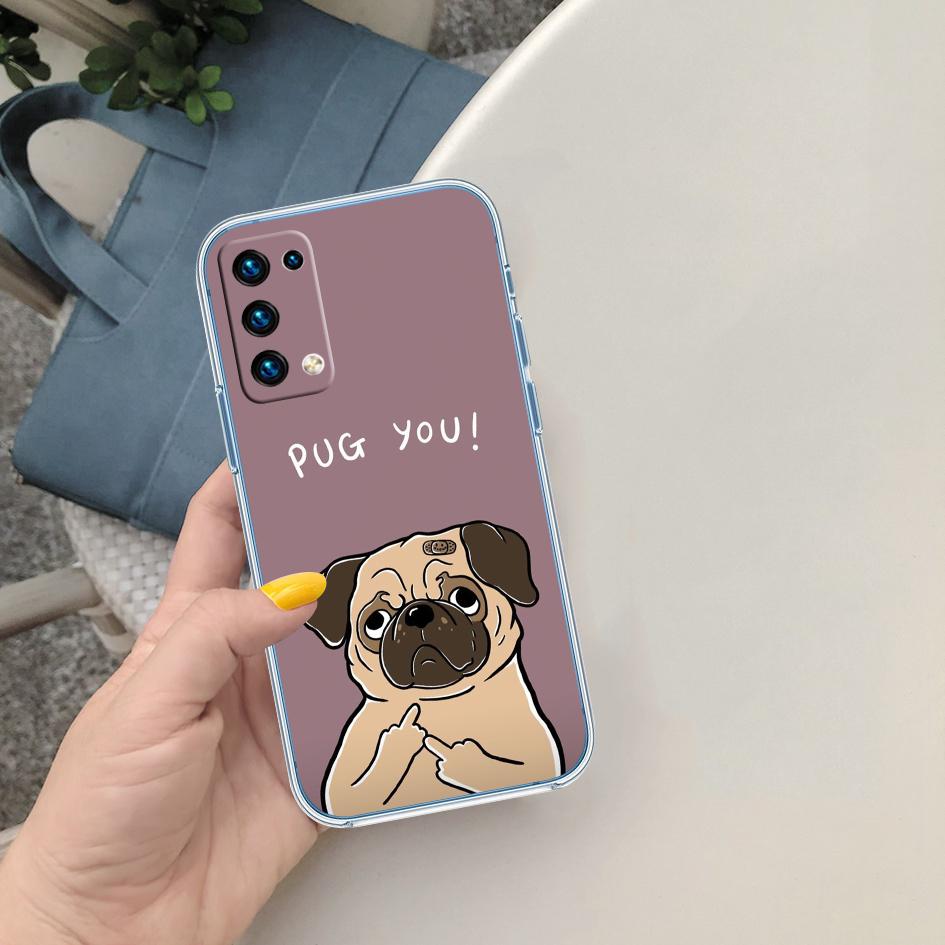 

MY6 Cute Pug Dog Transparent Phone Case for Motorola Moto G40 G04 G05 One Ace Action Fusion + Plus Hyper Macro Vision Zoom Motorola Moto G05