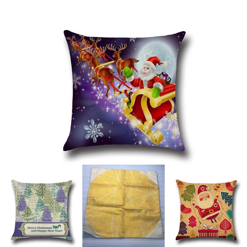 Christmas Cartoon Printed Cushion Cover Ultra Soft For Home Office Sofa Decor Gift