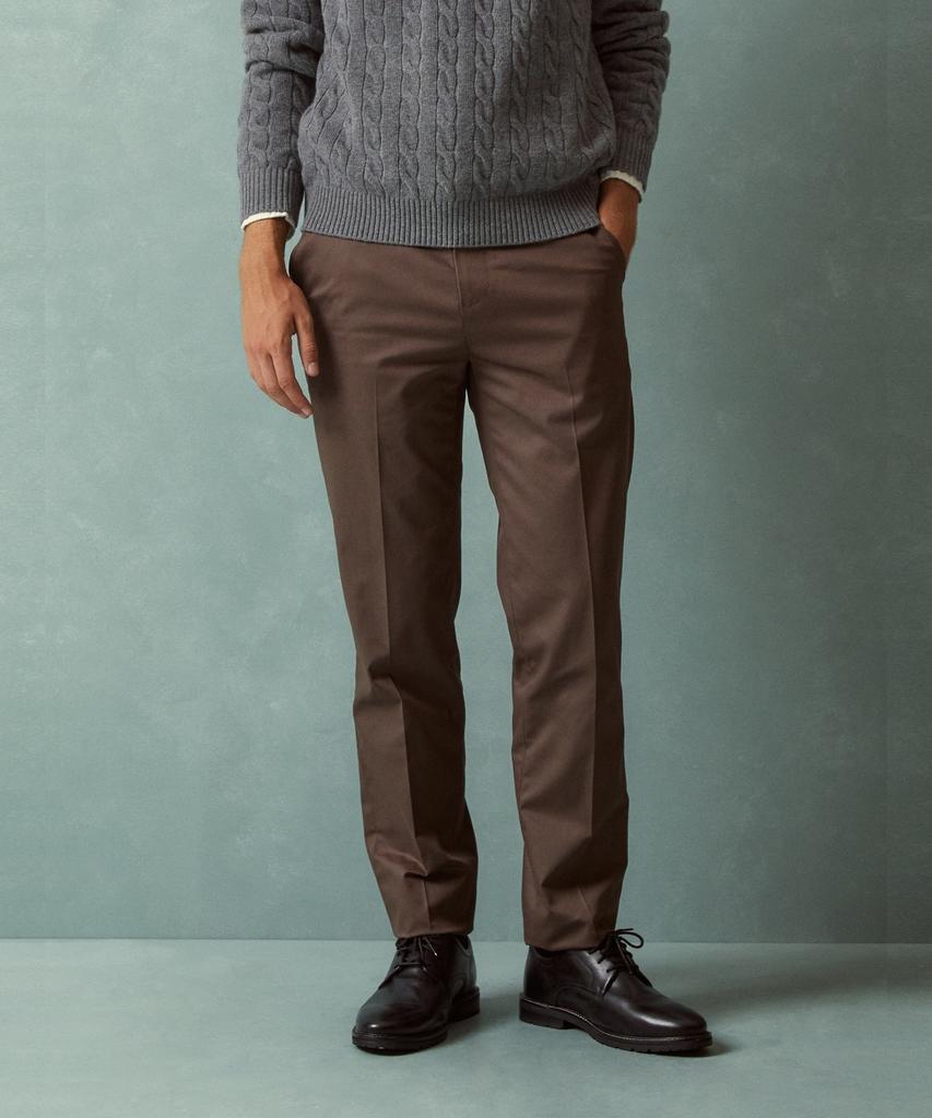BROOKS BROTHERS Regular Fit Cotton Stretch Advantage Chino (Brown) (Bbpcmfz502)