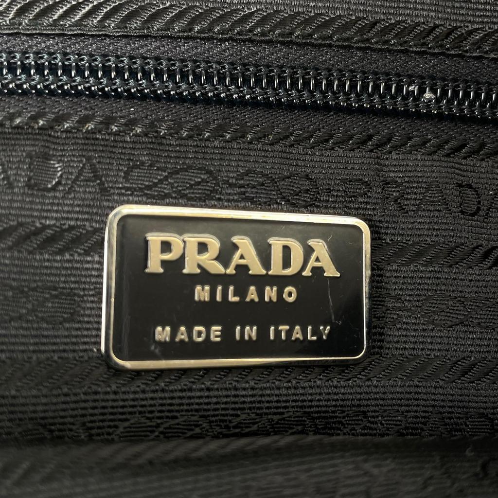 PRADA Triangular logo Shoulder Bag black Women used