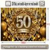 Black Golden 50th Birthday Banner, Luxurious Backdrop Wall Decor for Party