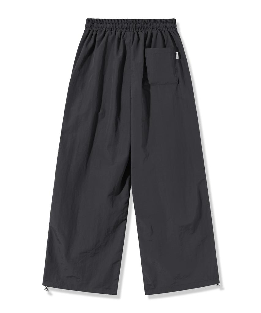 PIANER Nylon One-Pleat String Pants (Charcoal)