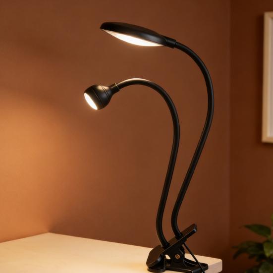 UV LED Nail Lamp Double-Headed Gooseneck Lamp with Clip for Gel Nails Manicure Dryer Curing Light for Home DIY Salon