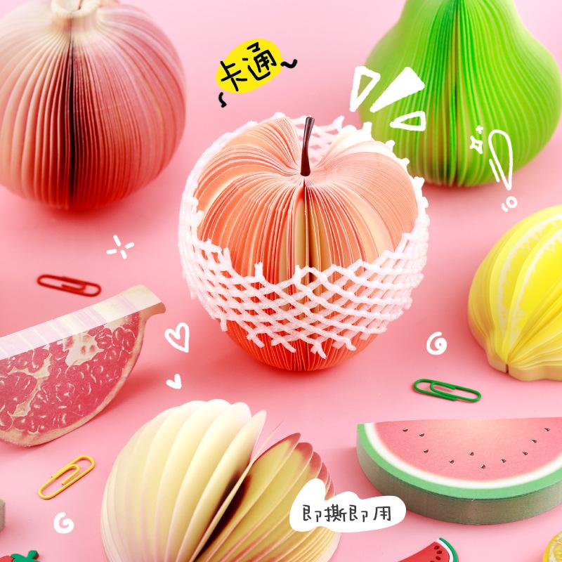 1Pcs/130sheet Korean Merchandise Feng Shui Fruit Three-dimensional Sticky Note Book Creative Be Ordered with Sticky Note Paper