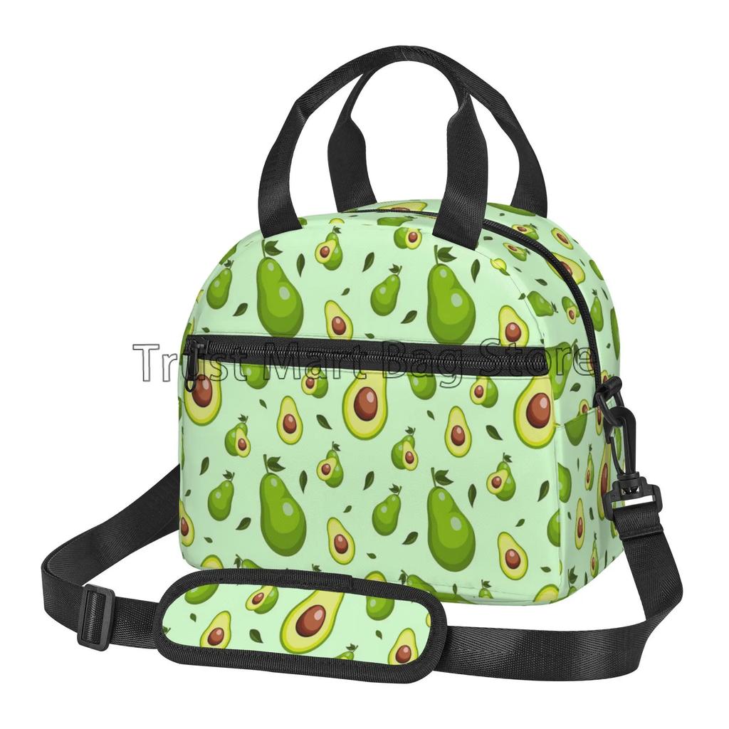 Süße Avocado-Print Isolierte Lunchtasche Wiederverwendbare Thermische Lunchbox für Damen Herren Wasserdichte Kühltasche für Picknick Schule Arbeit