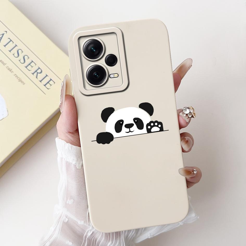 For Xiaomi Poco X5 5G Case Cover Lovely Panda Liquid Silicone Soft Back Cover For Poco X5 Pro Phone Case Coque PocoX5 X5Pro Capa