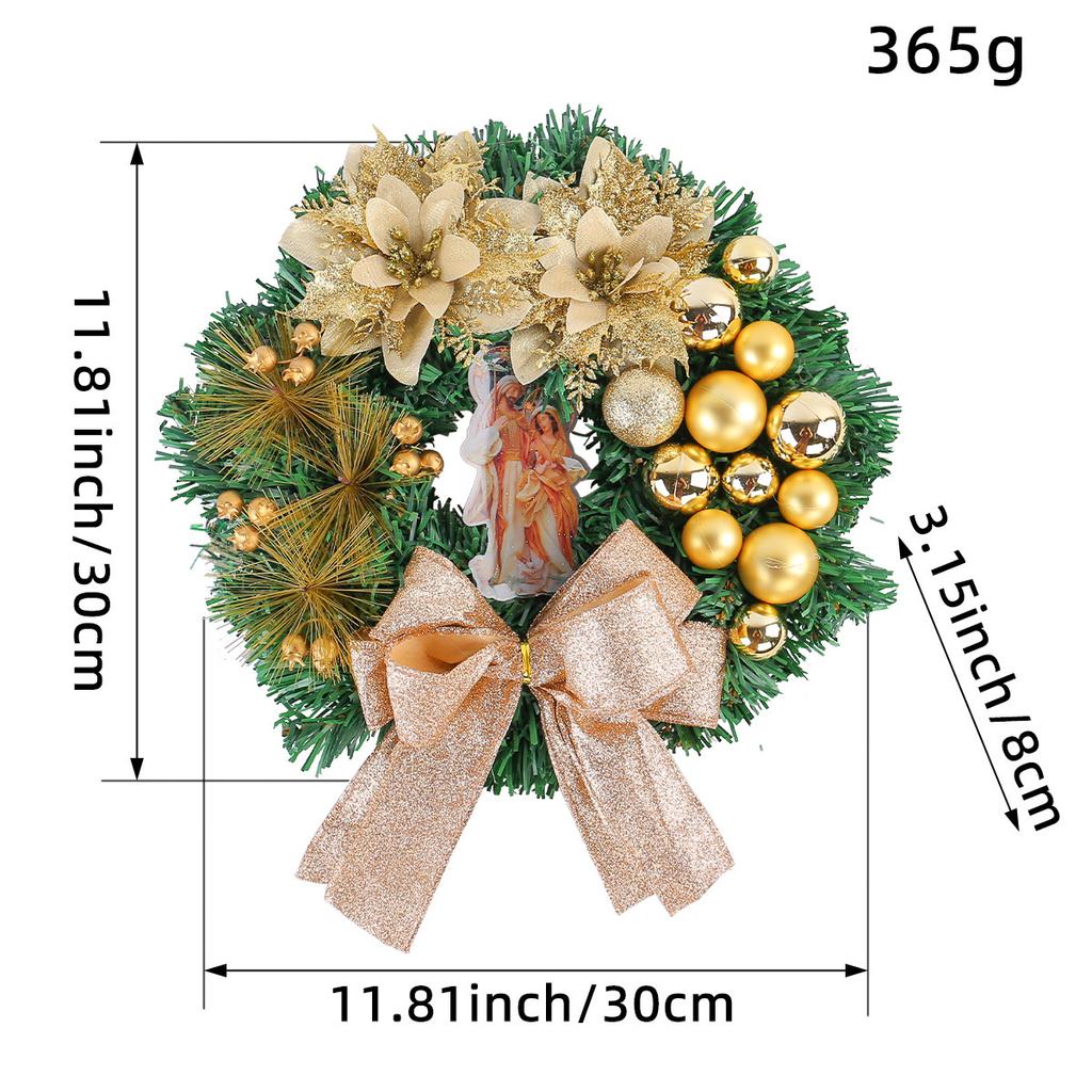 Christmas Decorations Scene Arrangement Props Jesus Christmas Wreath Door Hanging