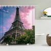 3D Print Paris Tower Bathroom Shower Curtains Waterproof Polyester Fabric With Hooks 240X180Cm Bath Screen Home Decor Curtain