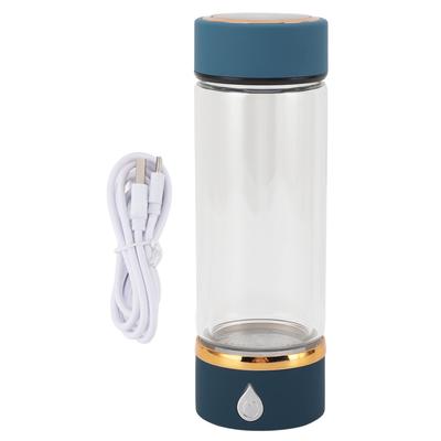 Hidrojen Su Şişesi 420ml Şarj Edilebilir SPE PEM Teknolojisi Taşınabilir Hidrojen Zengin Su Cam Bardak