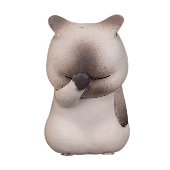 1/3Pcs Covering Face Cartoon Cat Ornament PVC Mini Kitten Figurine Statue Animal Sculpture Model Home Office Desktop Decoration
