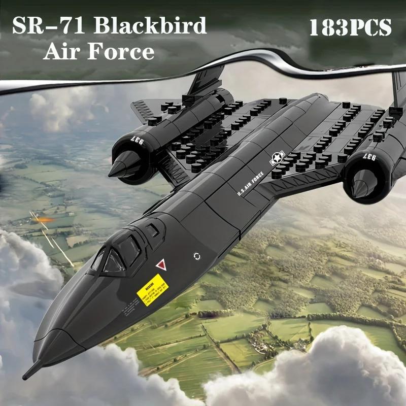 183PCS  Military SR-71 Blackbird Scout Small Tech Blocks, Collectible Block Toys for Halloween, Christmas Gifts