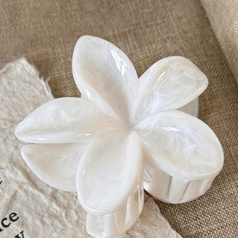 Women 8cm/3.15 Inch Pink, White, Blue Flowe, Elegant, Minimalist Style, Sonytail, Bun, Face Washing, Makeup, Outfit Matching Summer Hair Claw Hair