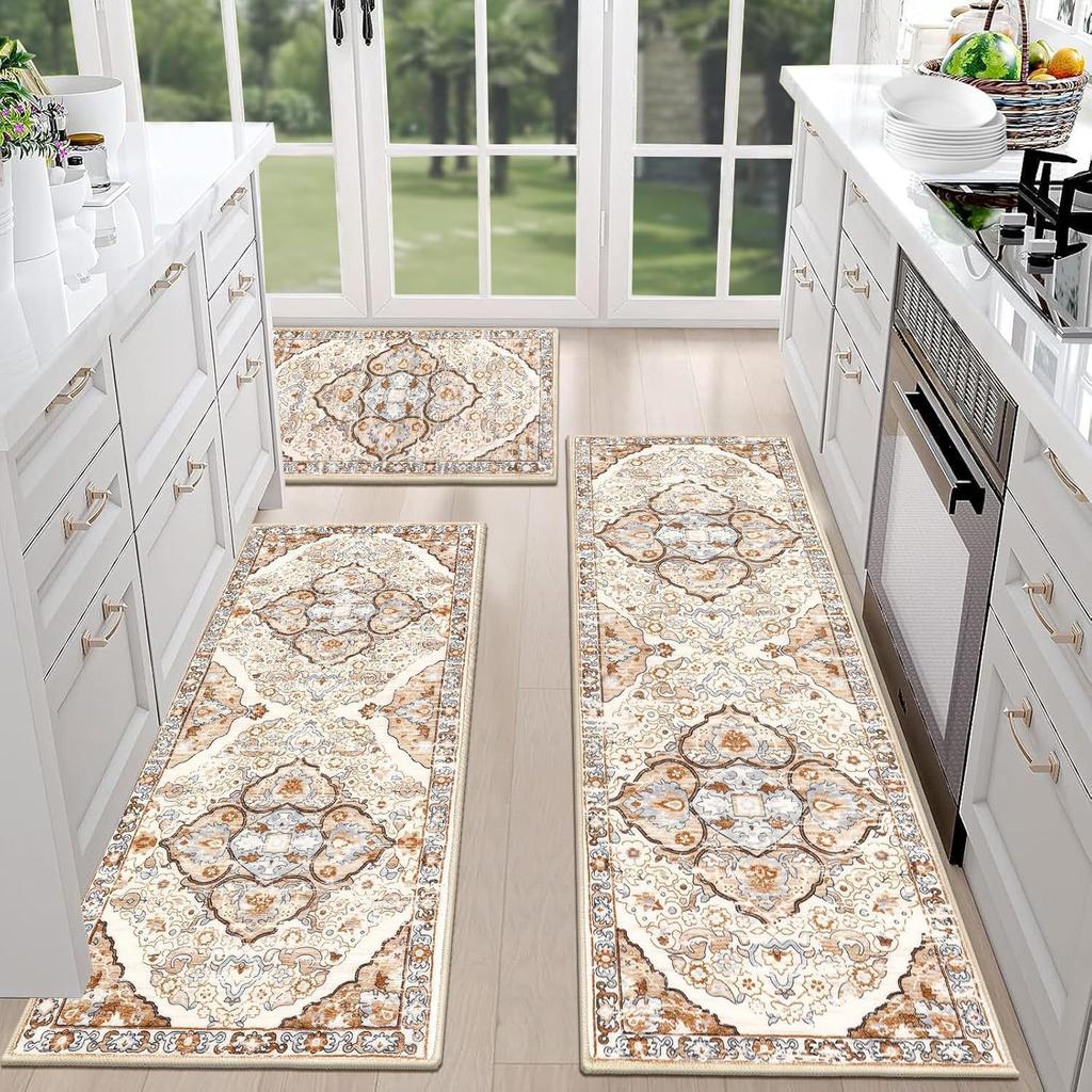40*120cm Bohemian Ethnic Style Carpet, Dirt-resistant Kitchen Floor MATS, Long Absorbent Floor MATS for Washing Machines