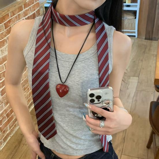 Unisex Tie, Striped Print Necktie, Retro Style Adjustable Length Dress Tie, Versatile Fashionable Accessory for Casual Wear