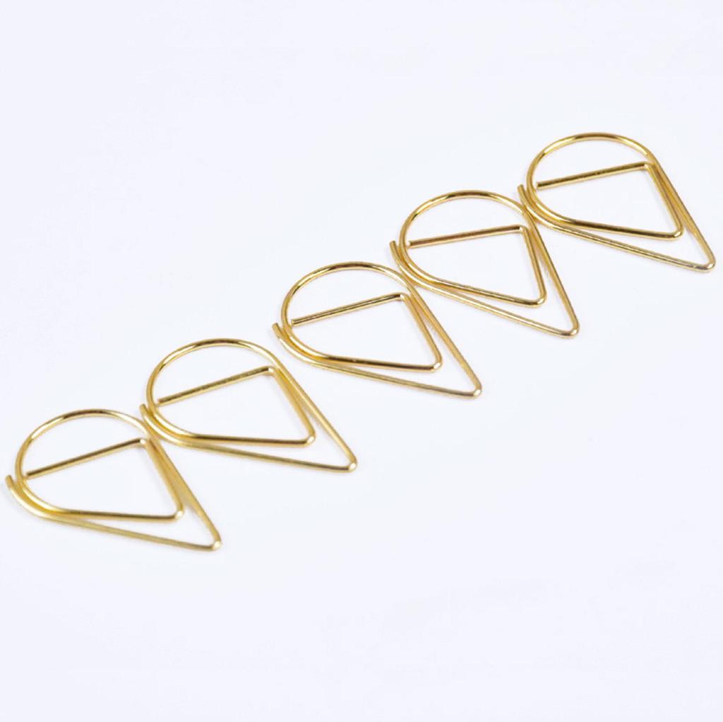 28mm Gold Water Drop Paperclips - Small Metal Clips Available