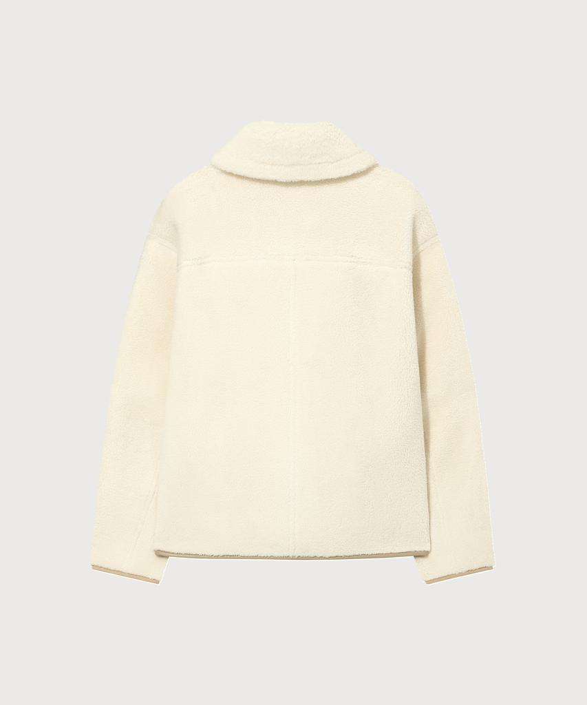 Covernat Woman Reversible Shearling Jacket Beige