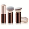 1/2 Peças Pincel Retrátil para Base Maquiagem Flat/Angulado Para Pó Blush Preto Marrom Dourado Corretivo Ferramentas Portáteis de Maquiagem