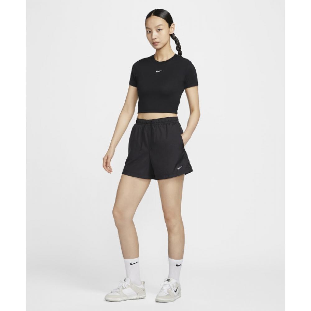 Nike SportsWear Classic Woven Mid Rise Shorts W   Black White  Fv7558 010