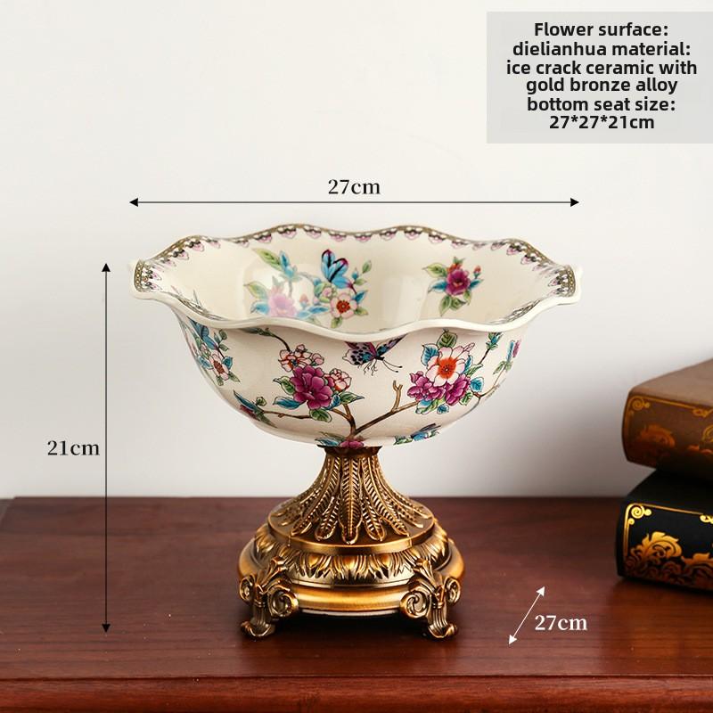 Vintage Wysokie Stopy Ceramiczny Talerz Owocowy Ice Crack Talerz Owocowy Dekoracja Stołu Salon Jadalnia Restauracja Dekoracje Prezent