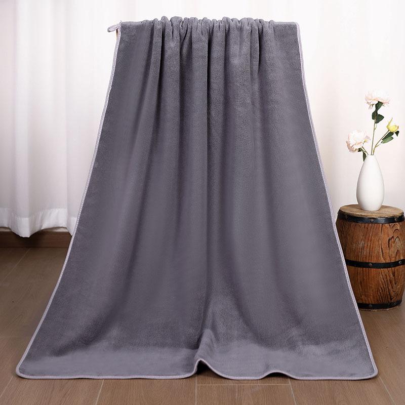 Solid Color Thickened Microfiber Polyester-Cotton Beach & Bath Towel Set
