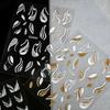 1pcs Gold Glitter French Design Nail Stickers White Silver Curve Lines Stripe Wave Nail Decals Slider Reflective Manicure Wraps