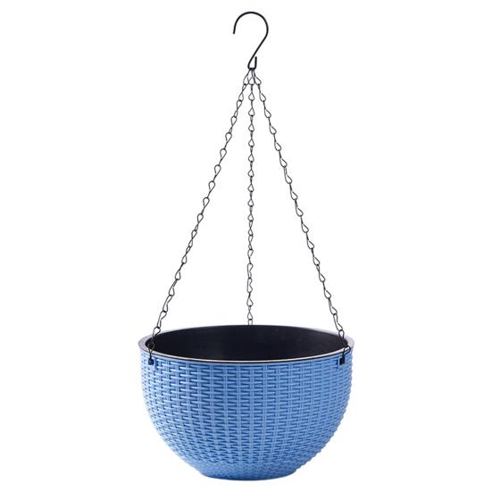 

Деревенский подвесной кашпо Цветочный горшок с дренажными отверстиями Подвесной горшок для растений с резервуаром для воды Заглушка для любителей Потоса, Хлорофитума, Слезы Венеры, Папоротников M синий