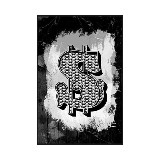 US Dollar Picture Decoration Mural Pop Graffiti Poster Canvas Painting and Living Room Wall Art Prints for Modern Home Decor No Frame