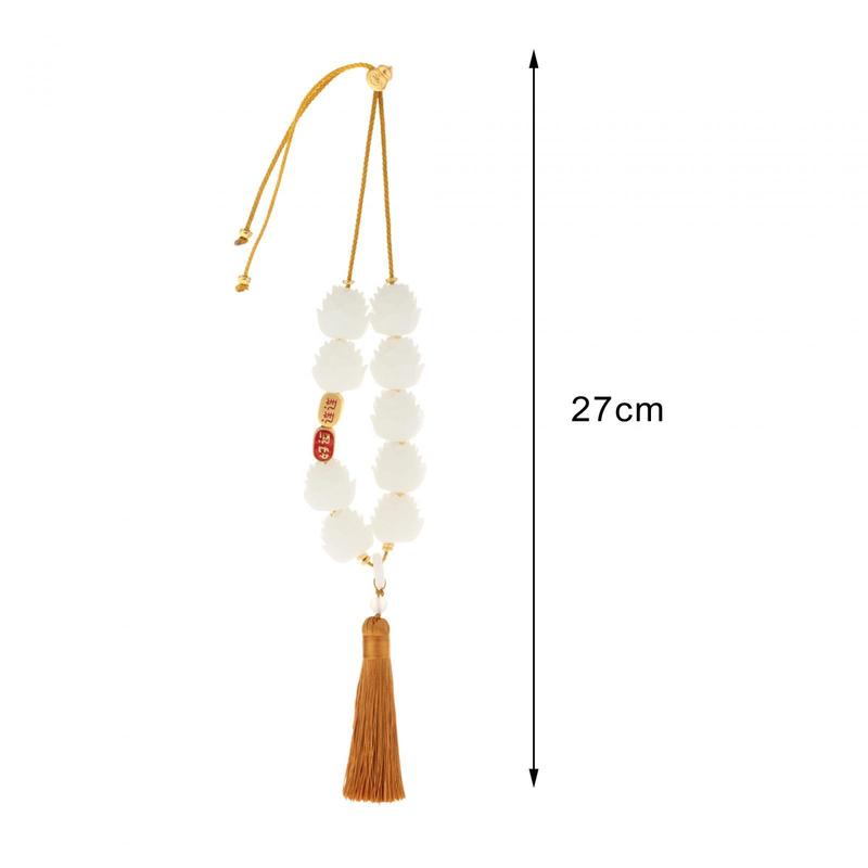 Auto Accessories Lotus Beads Car Pendant Resin Tassel Rearview Mirror Dangle Decor for Interior